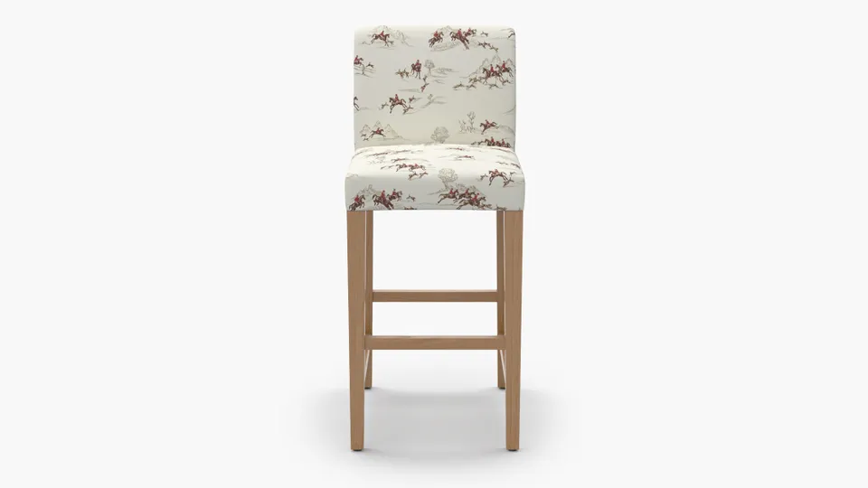Signature Dining Bar Stool, Red Cotswold Hunt, Natural Square Tapered Leg