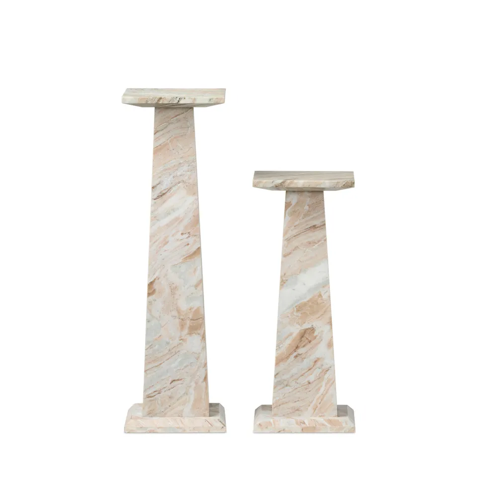 Ellric Pedestal Set - Beige Marble