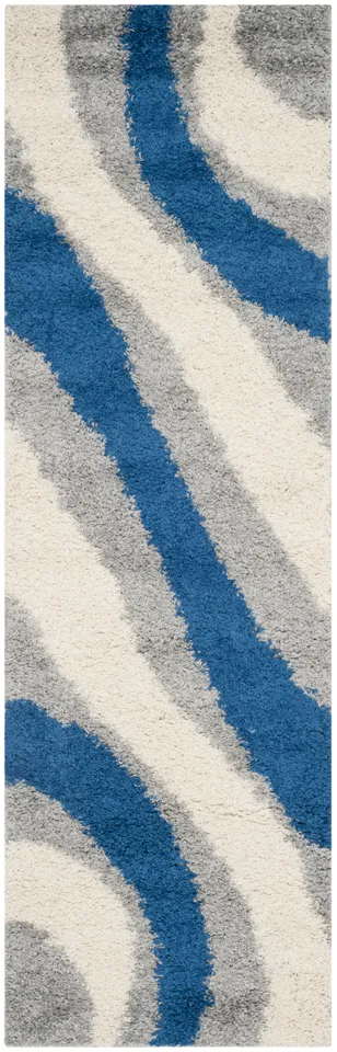 Arlo Home Woven Area Rug, SG914-8065, Grey/Blue,  2' 3" X 9'