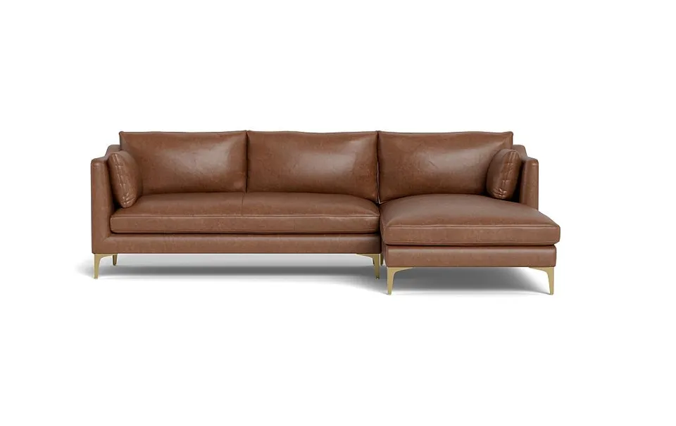 Caitlin Leather Right Chaise Sectional by The EverygirlÃ?Â®