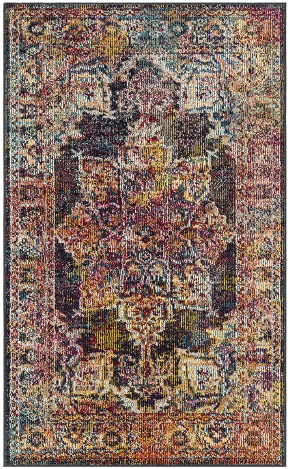 Arlo Home Woven Area Rug, CRS513H, Navy/Light Blue,  3' X 5'