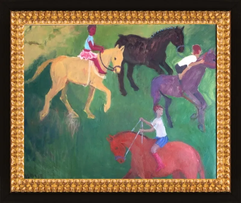 Four Horses, Three Riders by Megan Williamson for Artfully Walls