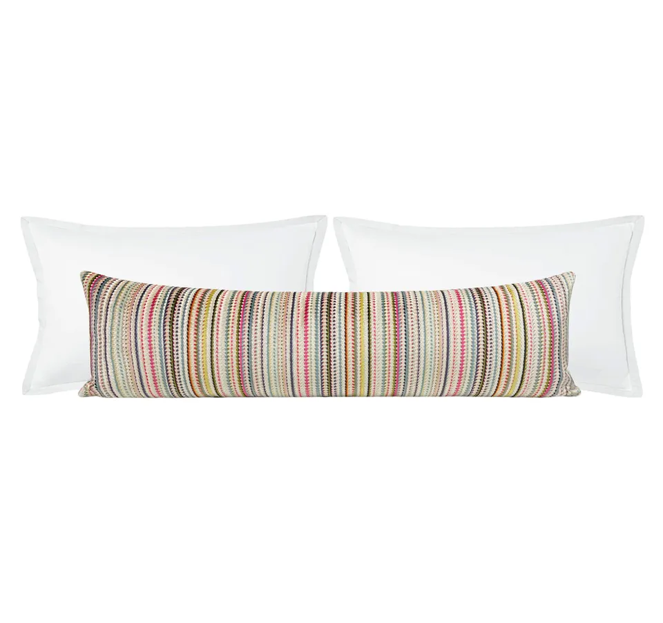 THE XL LUMBAR :: TRIBECA CUT VELVET // MULTI - 14" X 48"