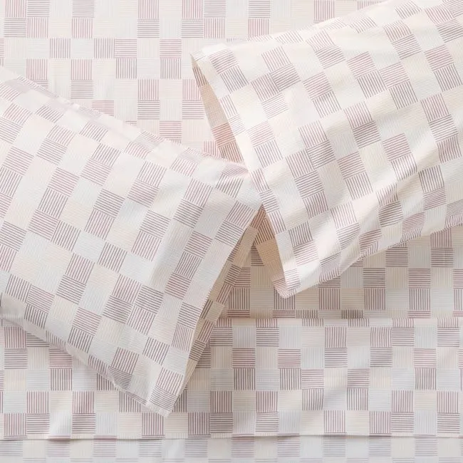 Caden Checker Purple 100% Organic Cotton Kids Full Sheet Set