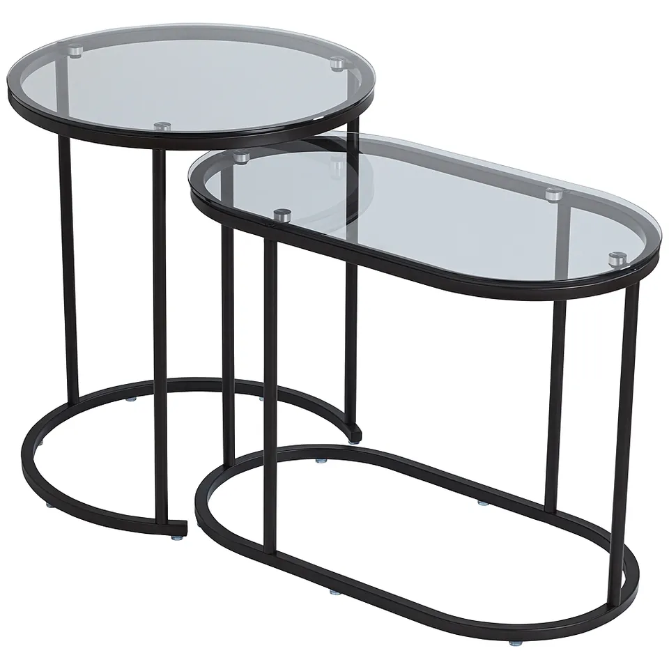Santa Maria Glass Nesting Accent Tables Set of 2
