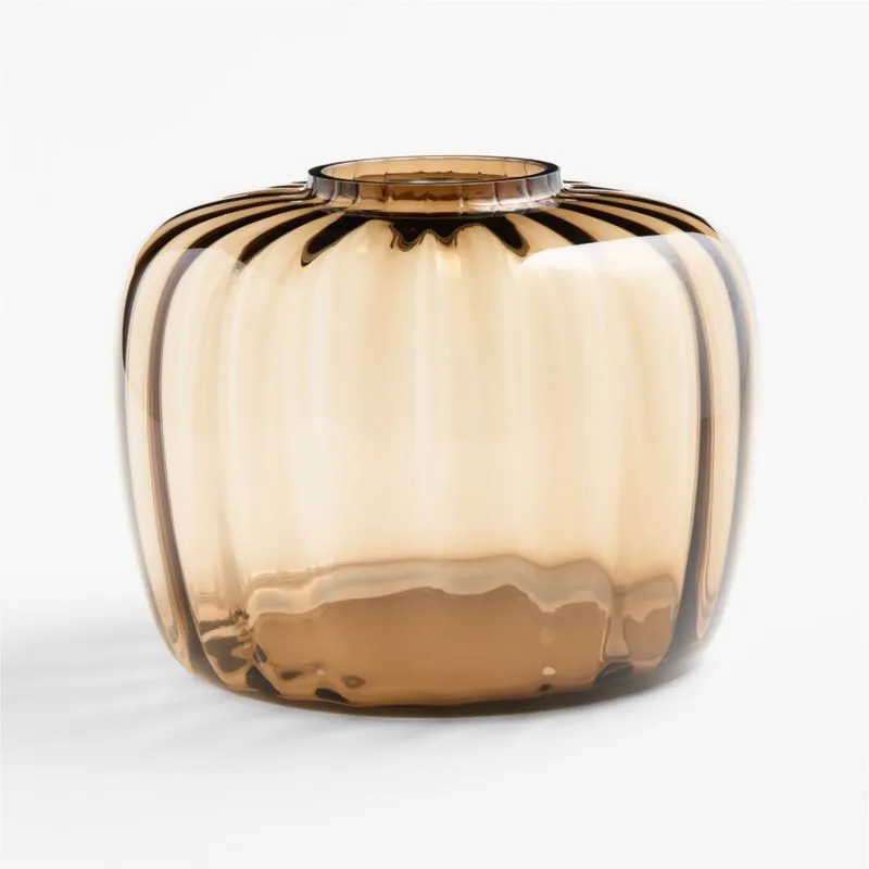 Match Day Brown Fluted Glass Vase by Venus Williams