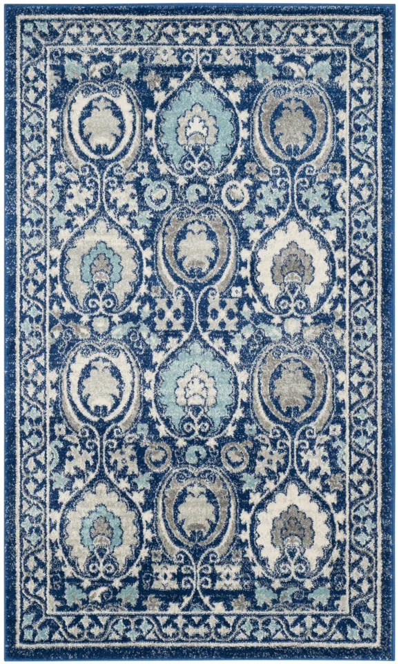 Arlo Home Woven Area Rug, EVK251C, Blue/Ivory,  3' X 5'