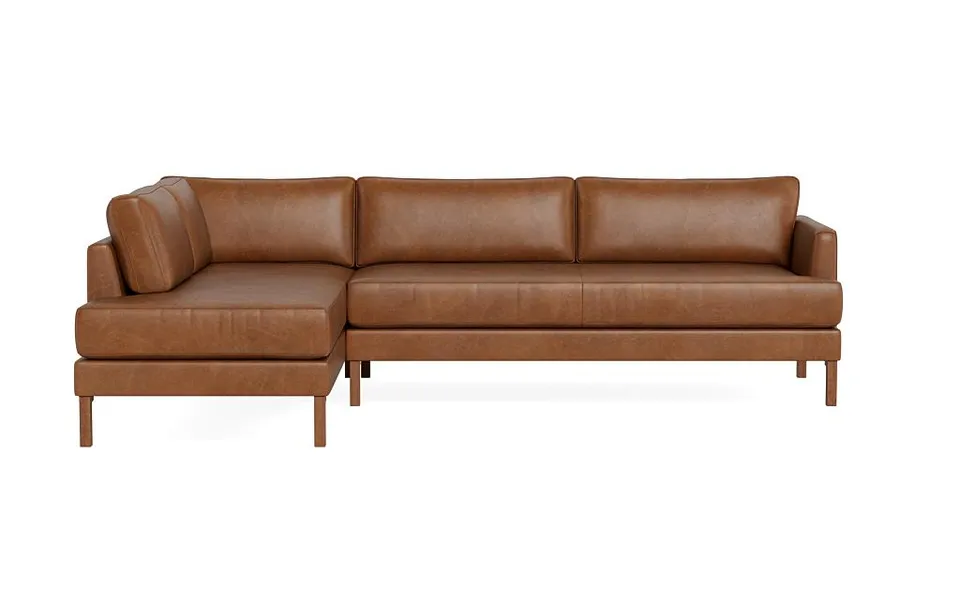Winslow Leather 3-Seat Left Bumper Sectional