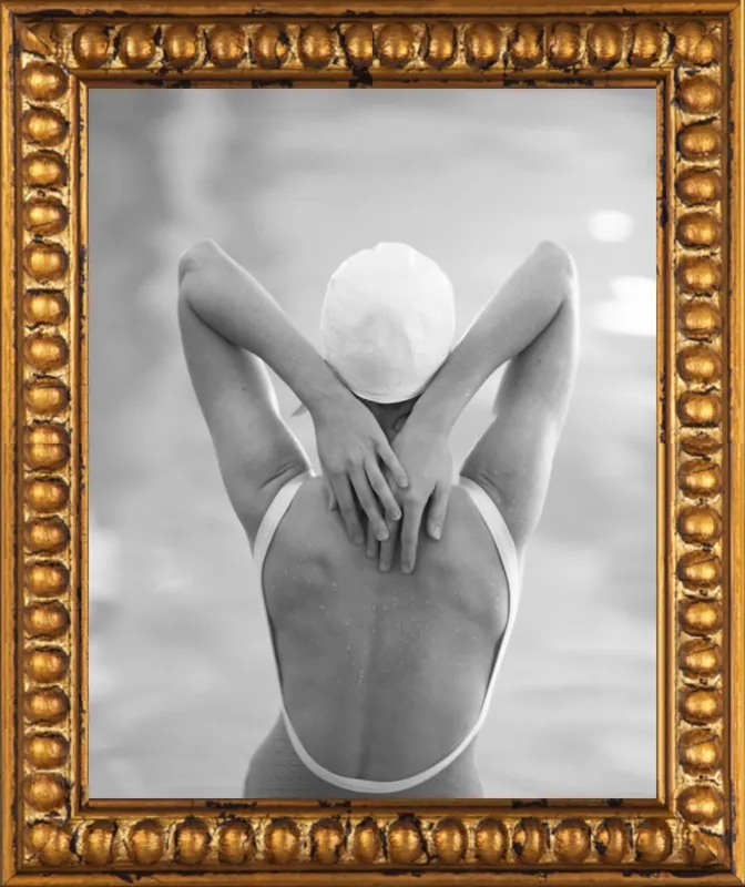The Swimmer with a white  cap by Lucy Snowe for Artfully Walls