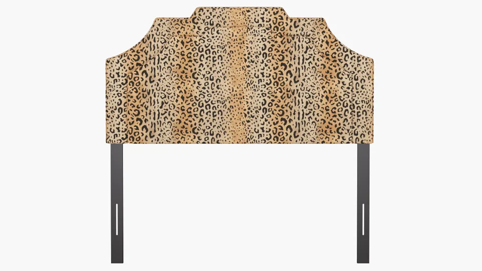Art Deco Headboard, Leopard, Full