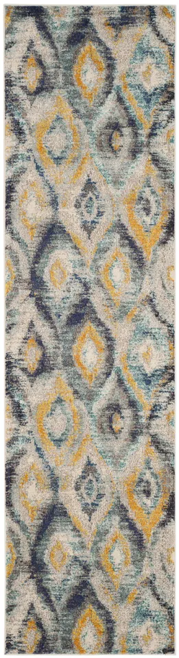 Arlo Home Woven Area Rug, MNC242J, Blue/Multi,  2' 2" X 8'