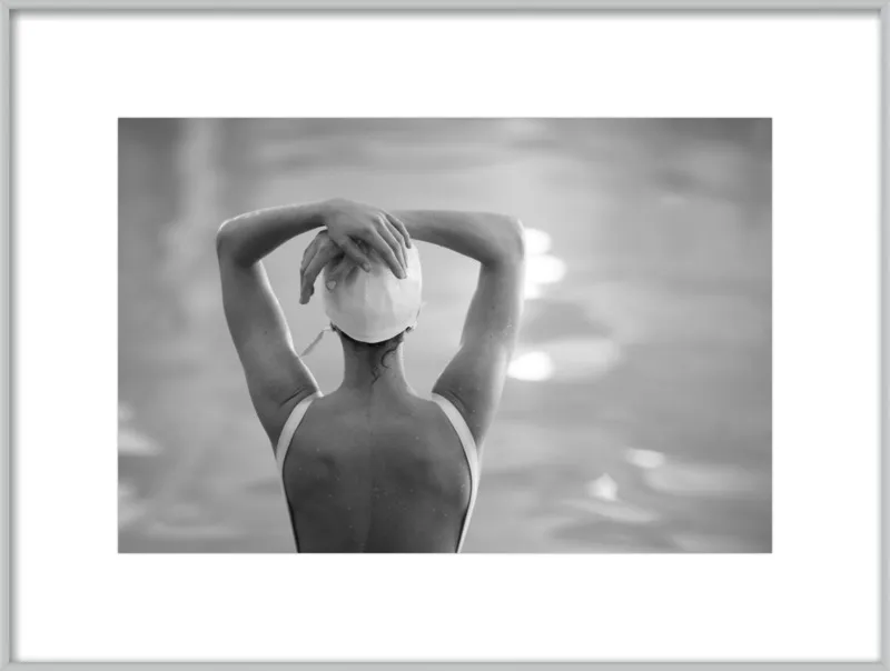 Woman Swimmer in a White Cap by Lucy Snowe for Artfully Walls