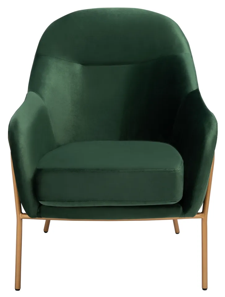 Eleazer Velvet Accent Chair - Malachite Green / Gold