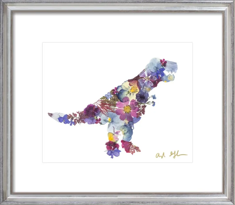 Pressed Flower T-Rex by Ayla Graham for Artfully Walls