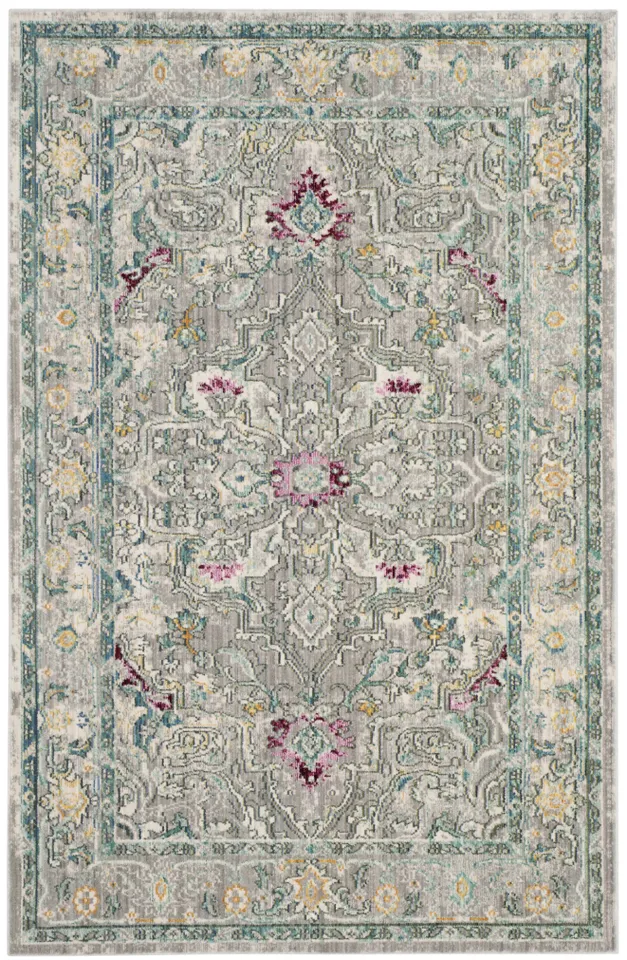 Arlo Home Woven Area Rug, MYS922R, Grey/Multi,  4' X 6'