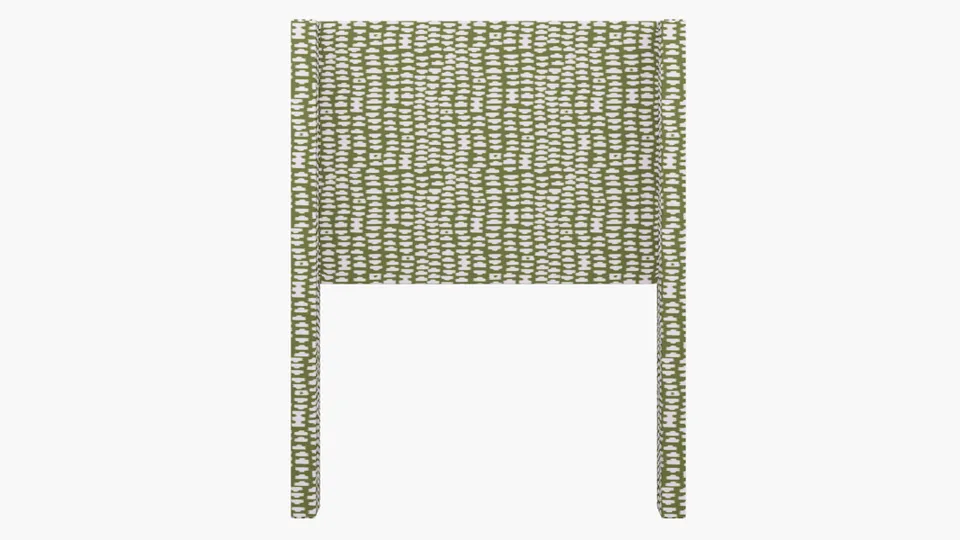 Modern Wingback Headboard, Olive Odalisque, Twin