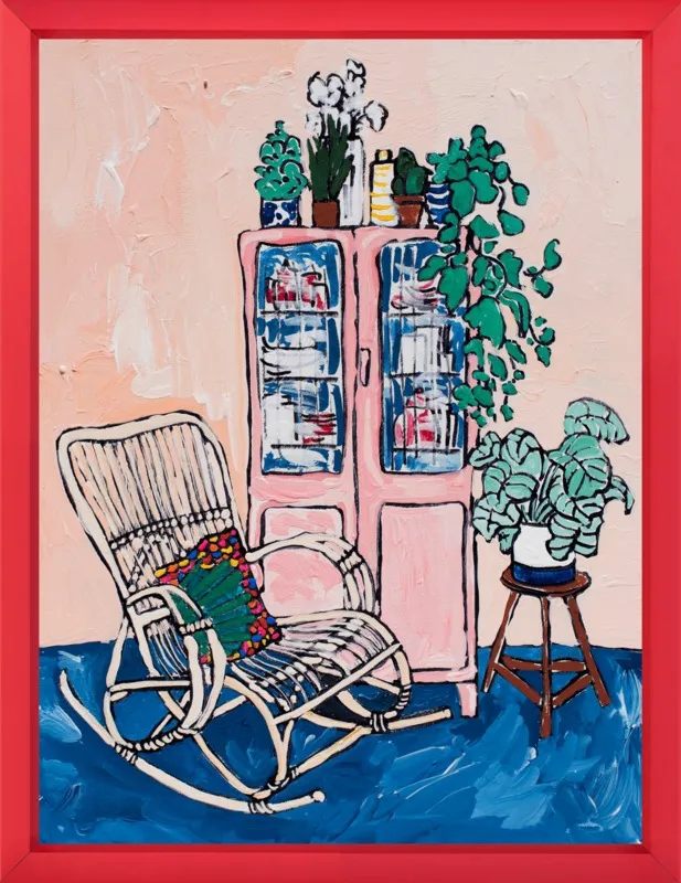 Rocking Chair In Pink Interior by Lara Lee Meintjes for Artfully Walls