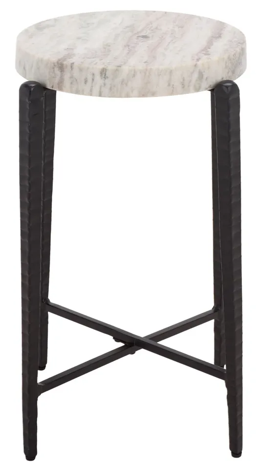 Yaroslava Marble Accent Table - Gray / Black