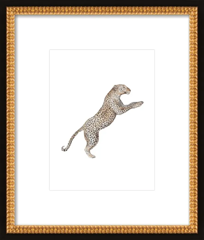 Leaping Leopard Watercolor by Lauren Rogoff for Artfully Walls