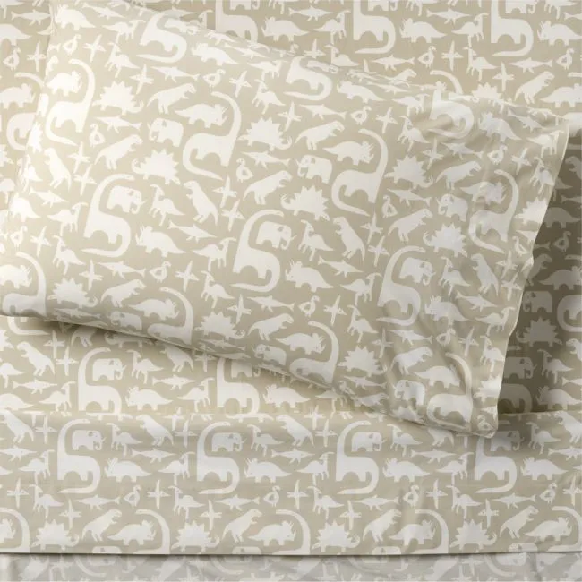 Stay Cool Dino 100% Organic Cotton Kids Twin Sheet Set