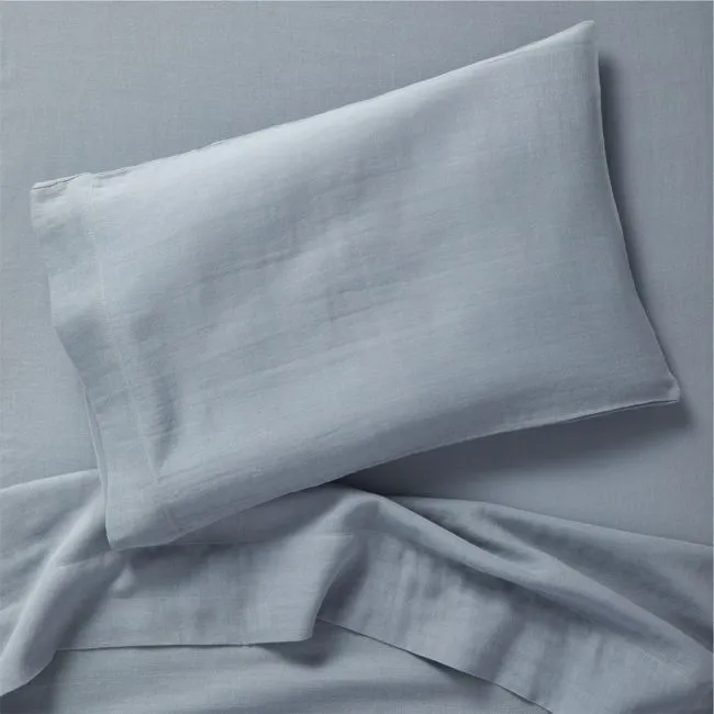 Supersoft Mist Blue 100% Organic Cotton Gauze Toddler Sheet Set