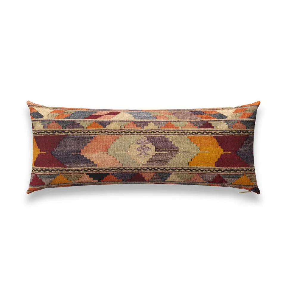 Shell Psychedelic Kilim Pillow by St. Frank | 40" W x 15" H | Linen