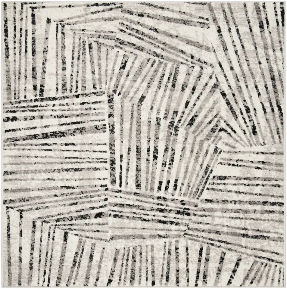 Arlo Home Woven Area Rug, SKY191K, Grey/Ivory,  6' 7" X 6' 7" Square