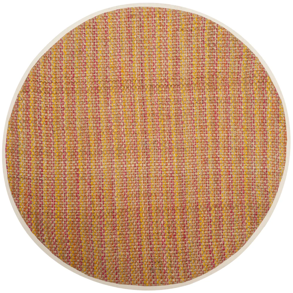 Arlo Home Hand Woven Area Rug, NF262A, Pink/Multi,  6' X 6' Round