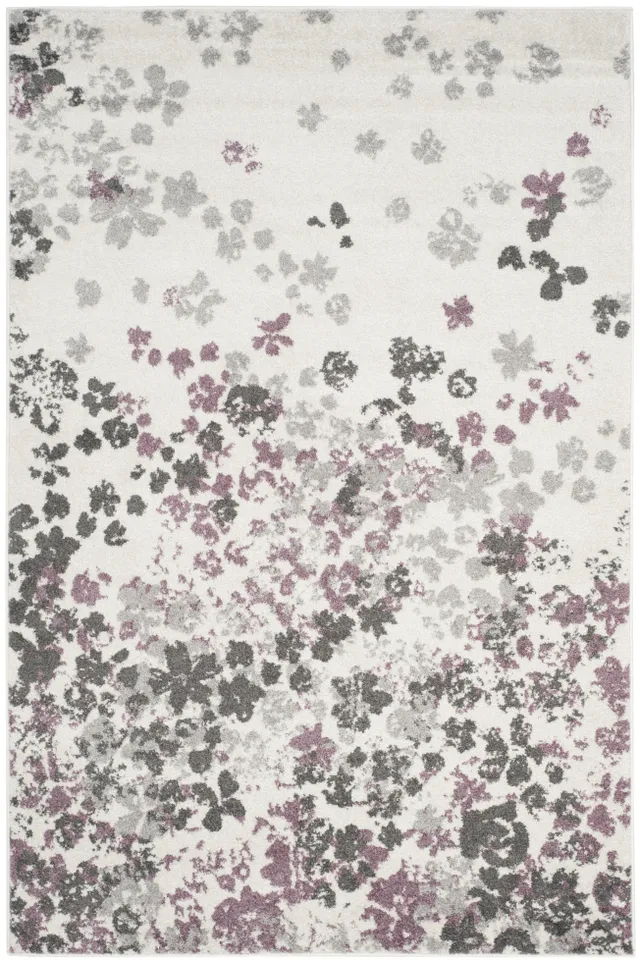 Arlo Home Woven Area Rug, ADR115L, Ivory/Purple,  5' 1" X 7' 6"