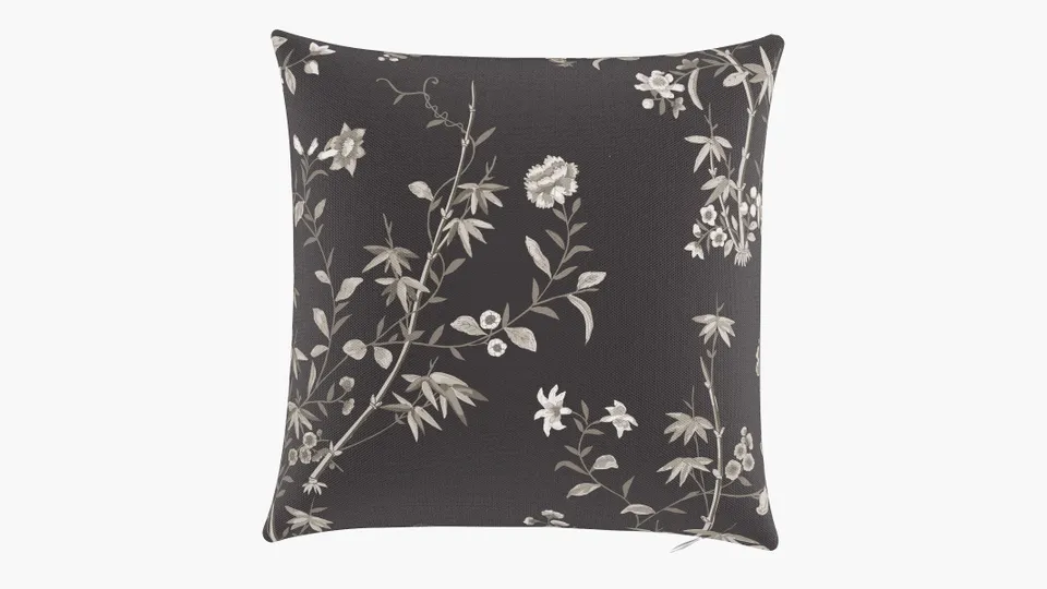 Throw Pillow 16", Black Bamboo Garden, 16" x 16"