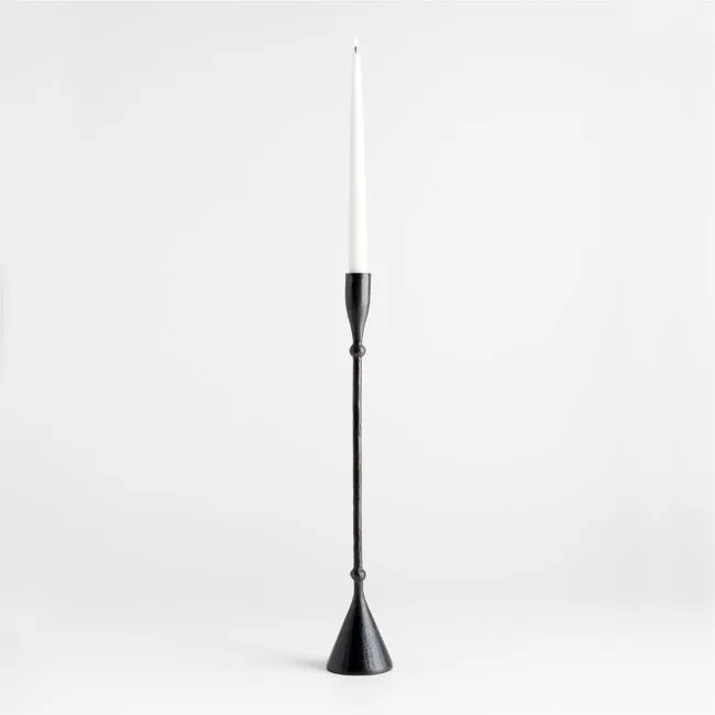 Ferric Large Black Metal Taper Candle Holder