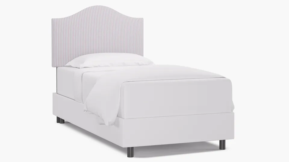 Camelback Headboard, Pink Classic Ticking Stripe, Twin