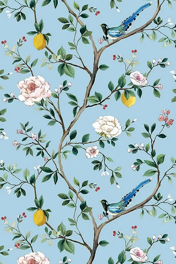 Blossom Chinoiserie Nature Matte Peel-and-Stick Wallpaper