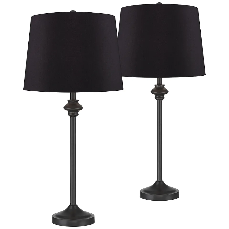 Possini Euro Lynn 26" High Bronze Black Buffet Lamps Set of 2