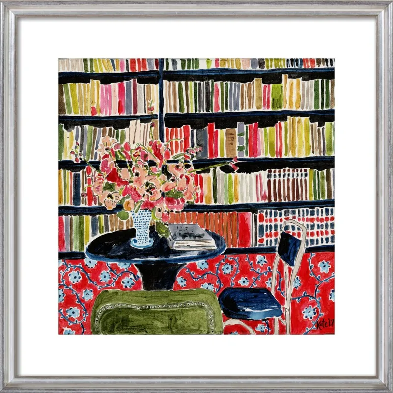 Books with Flowers by Kate Lewis for Artfully Walls
