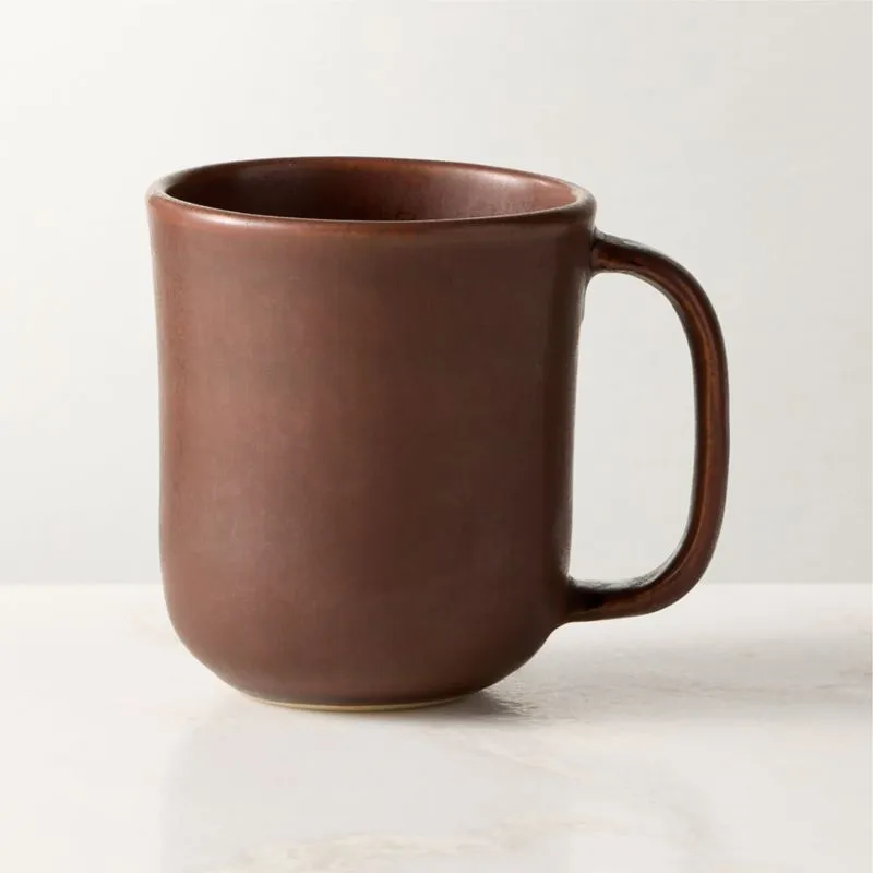 Drift Chocolate Brown Mugs with Reactive Glaze Set of 6