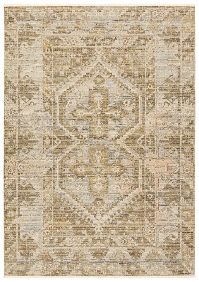 Positano TEJ01 Outdoor Medallion Yellow Runner Rug (2'6"x8')