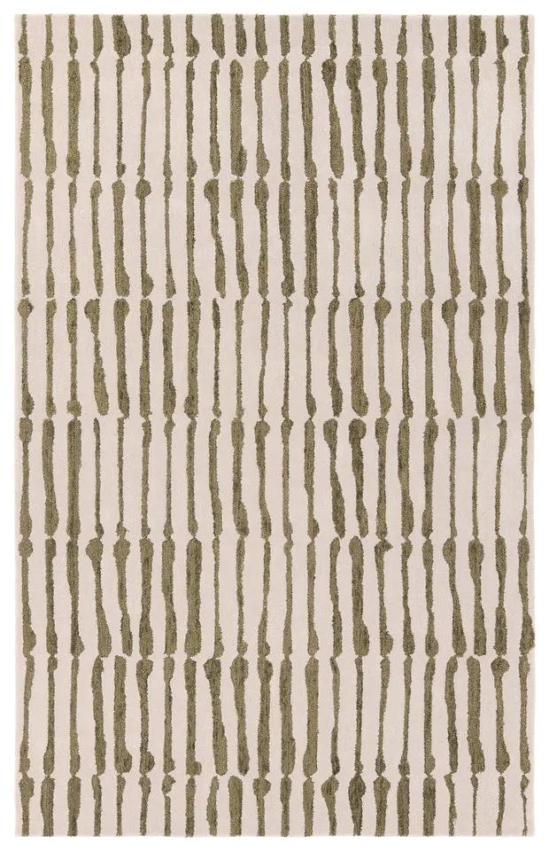 Nikki Chu by Saville ENK17 Handmade Tribal Green Area Rug (6'x9')