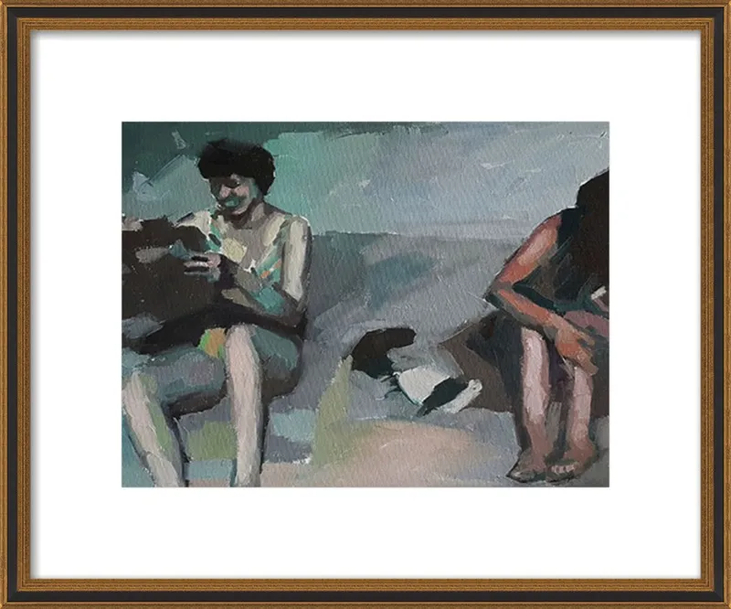 Girls at the beach by Mary Sinner for Artfully Walls