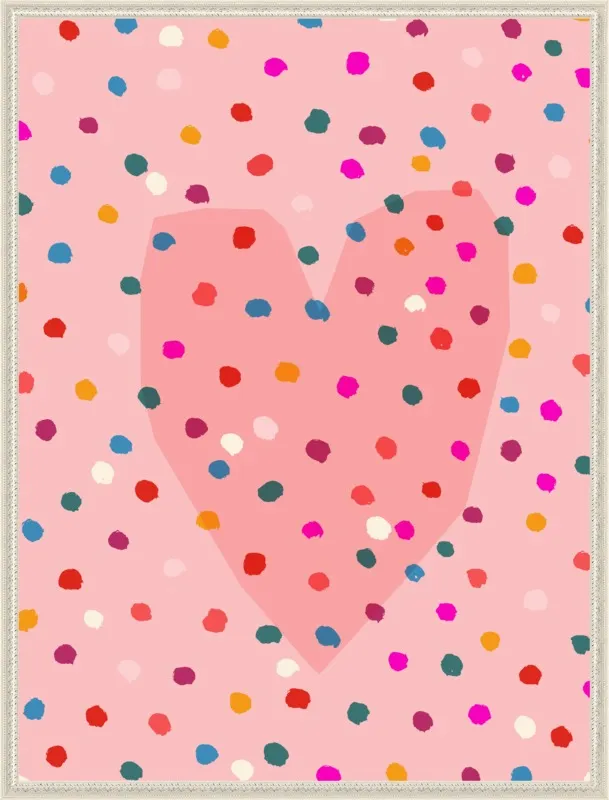 Rainbow Dotty Heart by Paula Mills for Artfully Walls