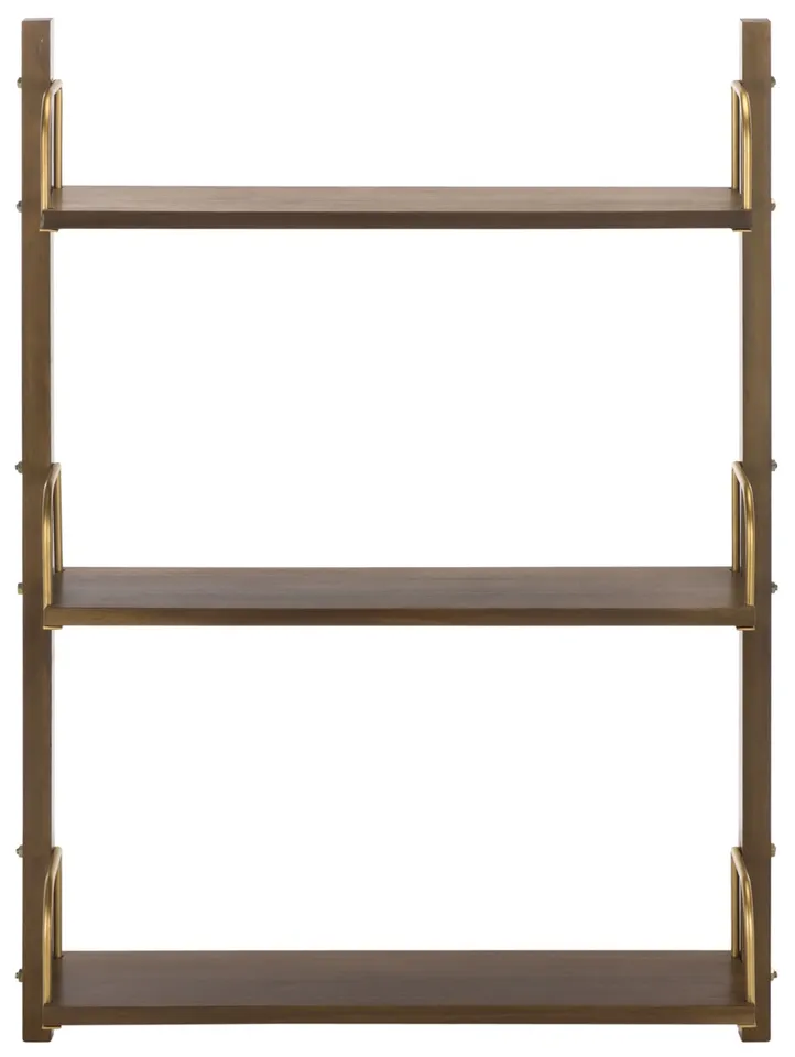 Brin Wall Shelf - Brown / Gold