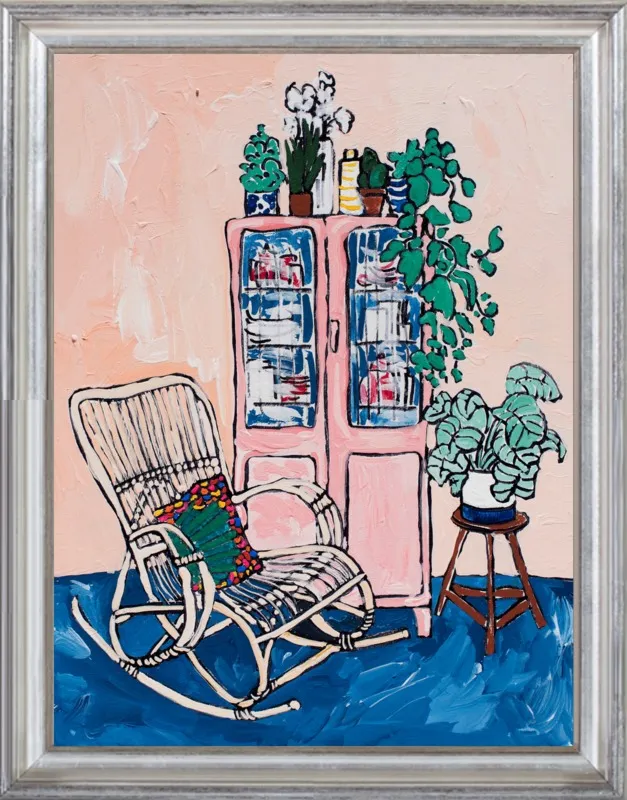 Rocking Chair In Pink Interior by Lara Lee Meintjes for Artfully Walls