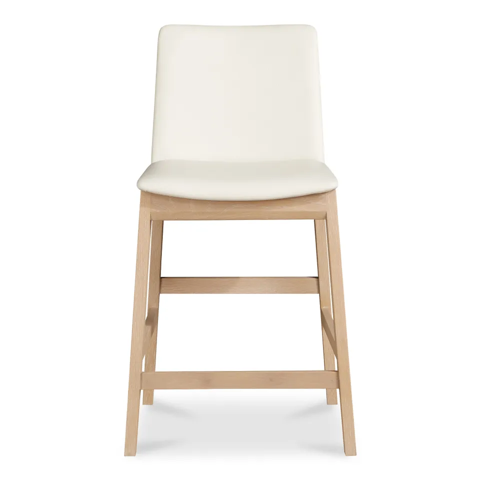 Deco Oak Counter Stool White PVC