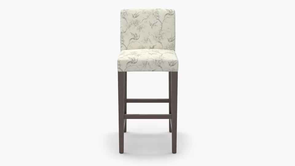 Signature Dining Bar Stool, Cream Swallows, Espresso Square Tapered Leg