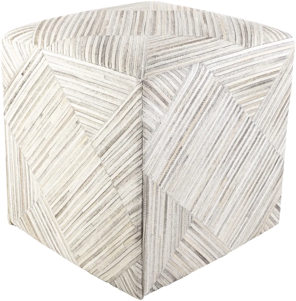 Zander Hair On Hide 18"H x 18"W x 18"D Ottoman