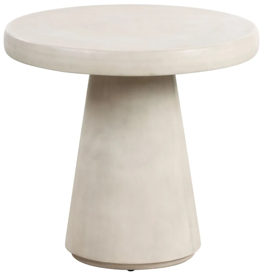 Hayleen Round Concrete Accent Table - Light Grey