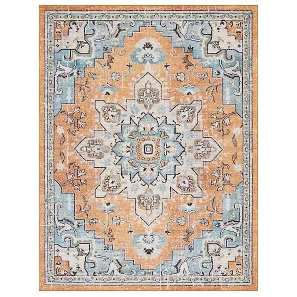 Madison Bay Distressed Medallion Bold Area Rug