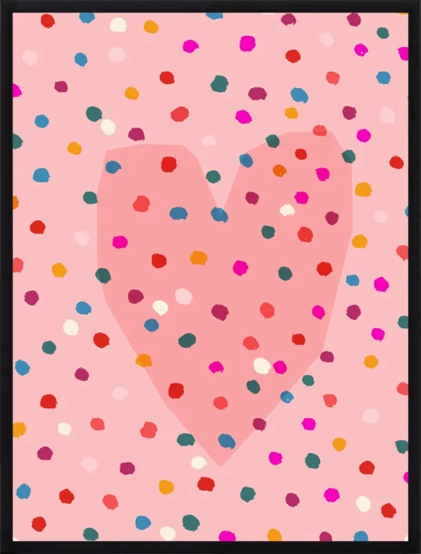 Rainbow Dotty Heart by Paula Mills for Artfully Walls