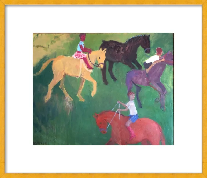 Four Horses, Three Riders by Megan Williamson for Artfully Walls