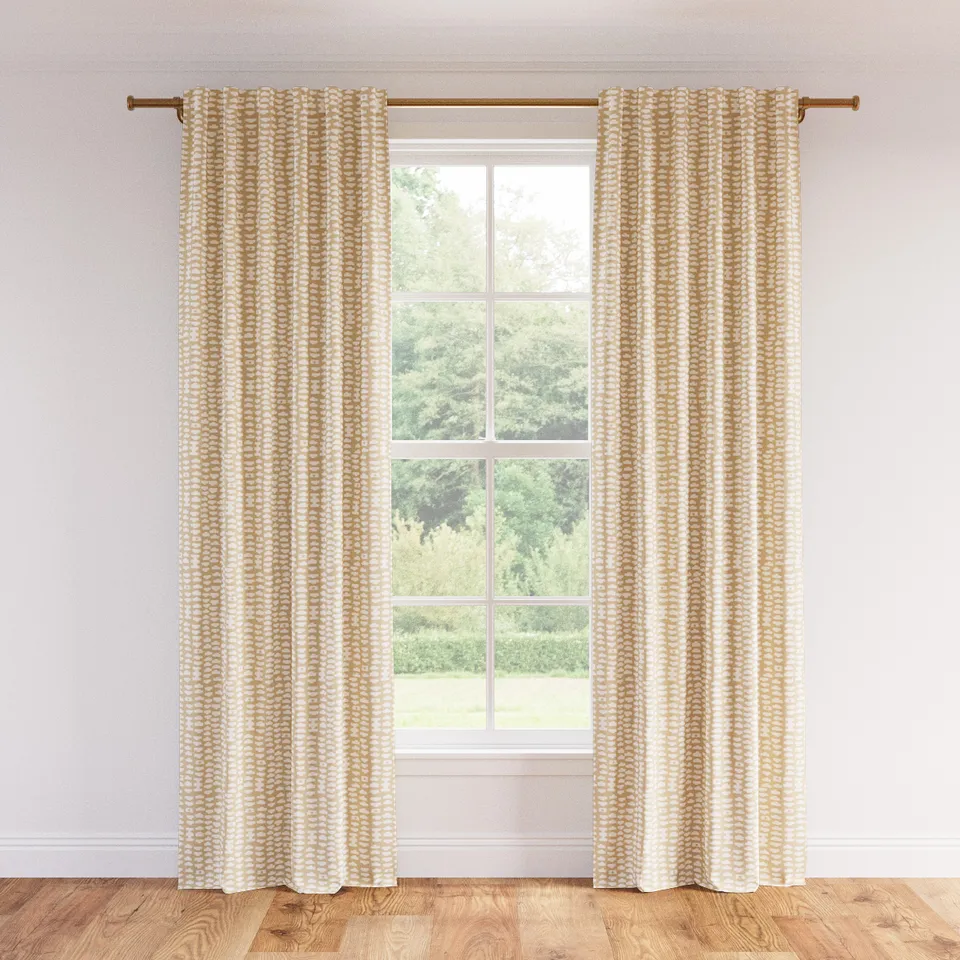 Printed Linen Curtain, Sand Odalisque, 50" x 96", Unlined